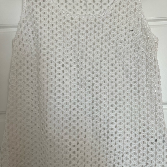 LAUNDRY by Shelli Segal Women’s White Sheer Tank Size Medium - Picture 2 of 4
